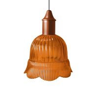 lampara de suspension metal y cristal naranja d185 cm