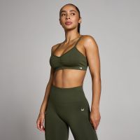 sujetador deportivo sin costuras con fruncido frontal tempo para mujer de mp - verde bosque - xxl