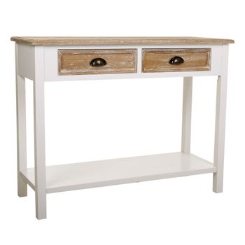Recibidor-consola de madera blanco 100x40x78