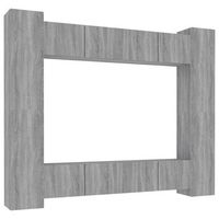 set de muebles para tv 8 uds  mueble de salon  mesa de tv madera contrachapada gris sonoma