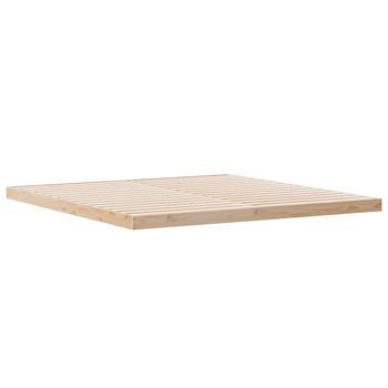 Estructura De Cama Natural 180 X 220 Cm Madera Maciza De Pino