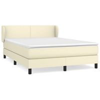 cama tapizada 203x147x88 cm vinilo - crema