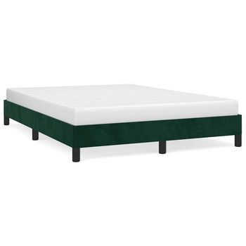 Cama Matrimonial | Cama Para Adultos | Estructura De Cama De Terciopelo Verde 140x200 Cm