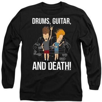 Beavis & Butthead Camiseta manga larga Drums Guitar Death para hombre