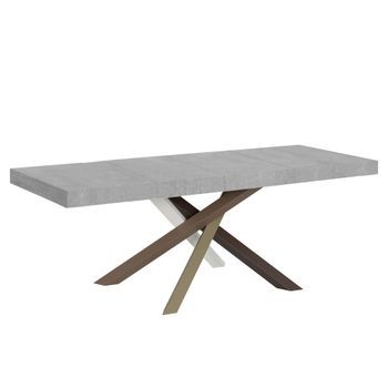 Mesa Extensible 160/420x90 Cm Volantis Premium Cemento Patas Multicolor 4/c