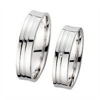alianzas oro blanco con diamante ancho 5 mm