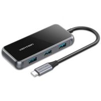 hub usb-c vention 5 puertos 5gbps modelo tfdhb con pd 87w gris