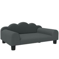 pawhut sofa para perro sofa para mascotas con respaldo y reposabrazos transpirable 66 x 42 x 285 cm gris oscuro