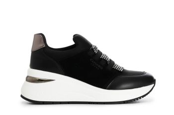 slip-on de running para mujer con elástico y pedrería. black 37