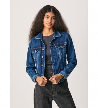 Pepe Jeans para mujer. PL402052HG4 Cazadora Tejana Core marino (L), Casual, Algodón