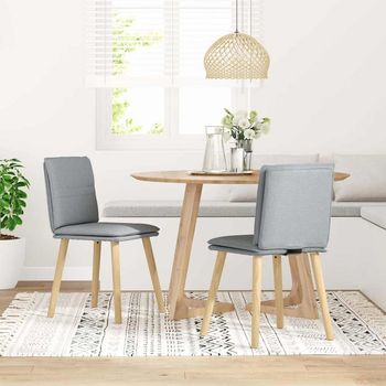 Sillas De Comedor Giratorias 2 Uds | Silla De Cocina Tela Gris Claro