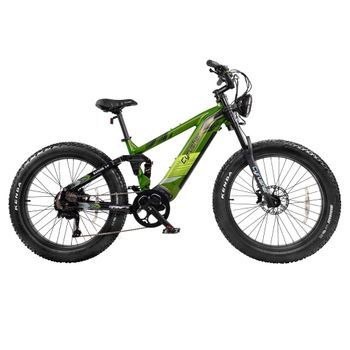 Bicicleta De Montaña Eléctrica Cyrusher Ranger 2.0 Con Neumáticos Anchos, Batería Lg De 52 V Y 20 Ah, Color Verde