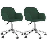 sillas de comedor giratorias 2 unidades tela verde oscuro vidaxl