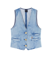 ax armani exchange para mujer xw002263af21338mb001 chaleco vaquero ligero de algodon y lyocell azul m casual denim