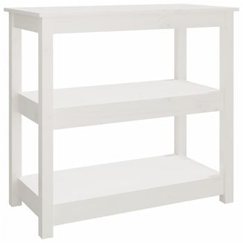 Mesa Consola De Madera Maciza De Pino Blanco 80x40x74 Cm Vidaxl