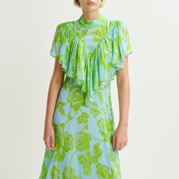 Essentiel Antwerp Honolulu Ruffle Chiffon Midi Dress - EU 34/UK6