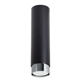 Lámpara de techo negro/cromo acero alt. 6 cm