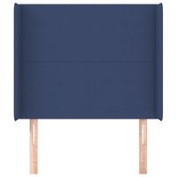 cabecero cama mueble de dormitorio con orejas de tela 103 x 16 x 118128 cm azul m020003012