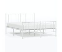 estructura cama metal con cabecero y estribo blanco 135x190 cm con cabecero y pie de cama