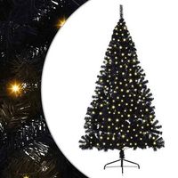 arbol de navidad artificial preiluminado negro 240 cm pvc vidaxl