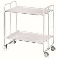carrito auxiliar con ruedas armazon blanco 2 bandejas blancas