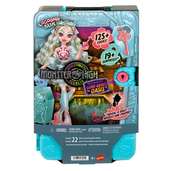 Mattel - Muñeca Monster High Skulltimate Secrets Series 7 Lagoona. Incluye mas de 19 asomborsos. (JDR51)