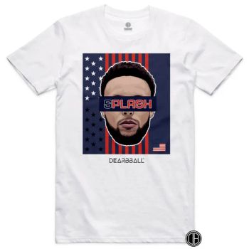 Camiseta DearBball - Splash USA Stripes white