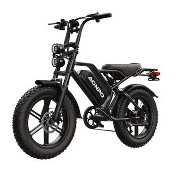 Bicicleta Eléctrica Fat Bike Aonpo V20, Batería De 1040 Wh, Negro