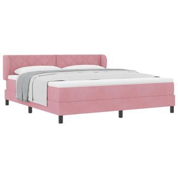 Cama Tapizada 203x183x88 Cm  - Rosa