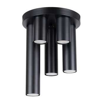 Plafón vaza negro, 5 luces