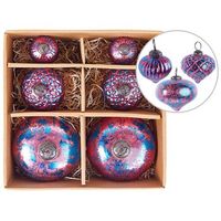 conjunto de 6 bolas de navidad de cristal hechas a mano adornos para colgar del arbol rosa astrale