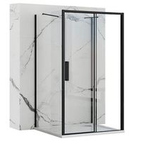 cabina de ducha adosada a la pared rea rapid slide black 100x90