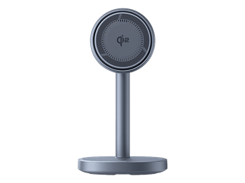 Base de carga - Baseus Orbit 2 Pro, 20W, Universal, Doble inalámbrica Qi2, Carga rápida, Sistema refrigeración inteligente, Gris Space