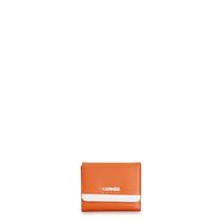 billetera con logotipo en contraste orange