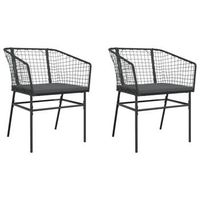 pack 2 uds sillones de jardin  silla de jardin con cojines ratan sintetico negro