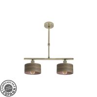 fabrilamp lampara gilda 2xe14 cueromadera oscura regx43x14 cm
