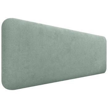 Dhome Cabecero Tapizado Liso Redondeado Tela Para Pared Acústicos Cabeceros Absorbentes Cabezal Cama Dormitorio (verde Agua, 145cm)