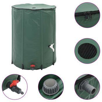Depósito De Agua De Lluvia Plegable Con Espita 1350 L Vidaxl