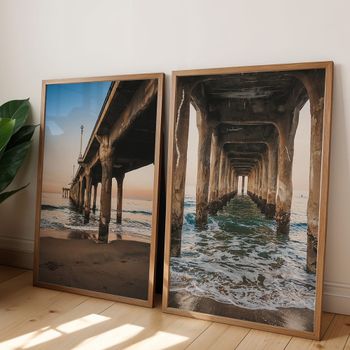 Set de 2 cuadros 151, marco premium chapado en roble, 50x70 cm