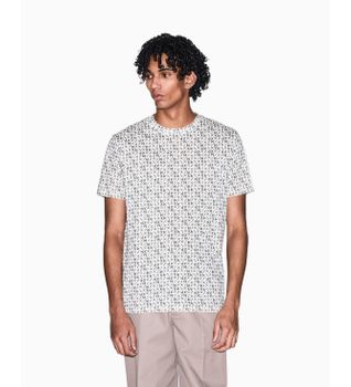 A|X Armani Exchange para hombre. XM002778AF10356F1166 Camiseta regular de algodón clásico beige (L), Casual, Manga corta