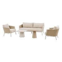 conjunto de muebles de jardin de arcilla yconia 5 plazas de aluminio y poliester