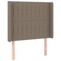 cabecero cama  panel de cabecera con orejas de tela gris taupe 93x16x118128 cm