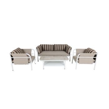 Conjunto De Jardín Montecarlo 5 Plazas - Blanco/beige