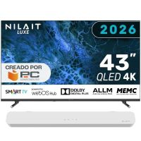 nilait luxe 43ud8004swos 43 qled uhd 4k smart tv webosnilait harmony sound bar barra de sonido 20 60w blanca