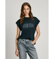 pepe jeans para mujer pl506031 camiseta raya marino xs casual algodon manga corta sostenible