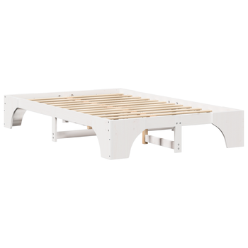 Cama Matrimonial | Cama Doble | Estructura De Cama Completa Blanca Madera Sólida Completo Cfw17738