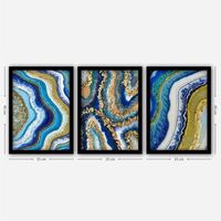cuadro decorativo enmarcado 3sc02 multicolor 35x45 cm 3 piezas