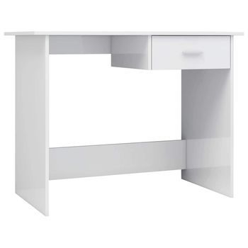 Escritorio De Aglomerado Blanco Brillante 100x50x76 Cm Vidaxl