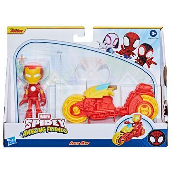 Marvel Spidey Y Su Superequipo, Iron Man Y Motocicleta - Figura - Spidey And His Amazing F