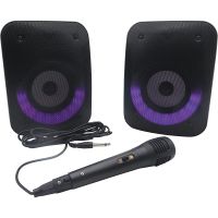 lexibook iparty pareja de altavoces bluetooth estereo con microfono